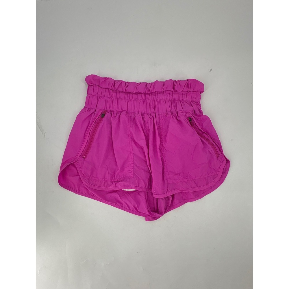 Free People Movement The Way Home Shorts Pink Smocked High Rise Running Womens M
